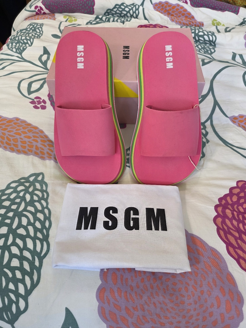 NIB MSGM Rainbow Sole Open Toe Sandals
